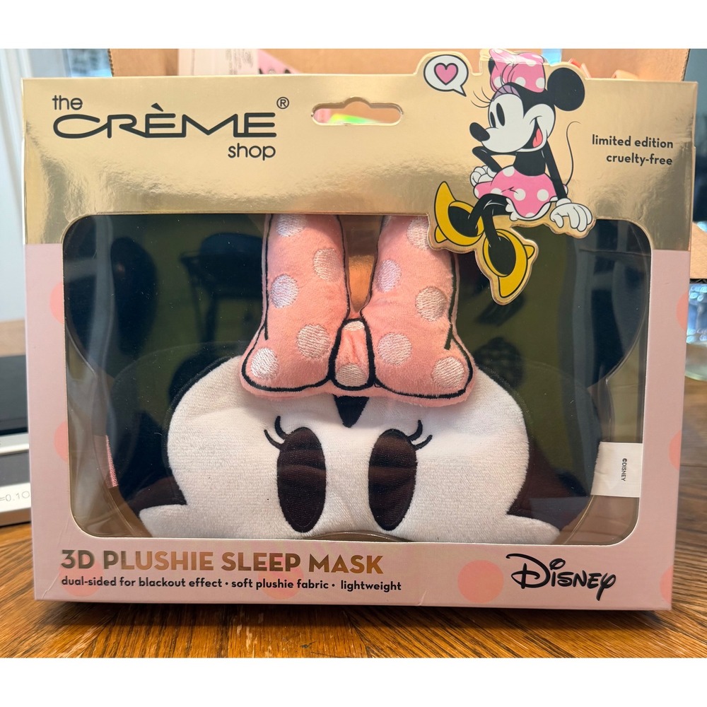The Crème Shop x Disney Minnie Mouse 3D Plushie Sleep Mask Limited Edition NWT